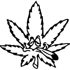 280x280 Marijuana Leaves Car Sticker Car Decals Leaf Car