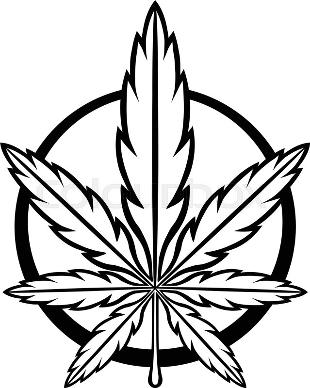 639x800 Stylized Green Marijuana Pot Weed Leaf Vector Logo Stock Vector