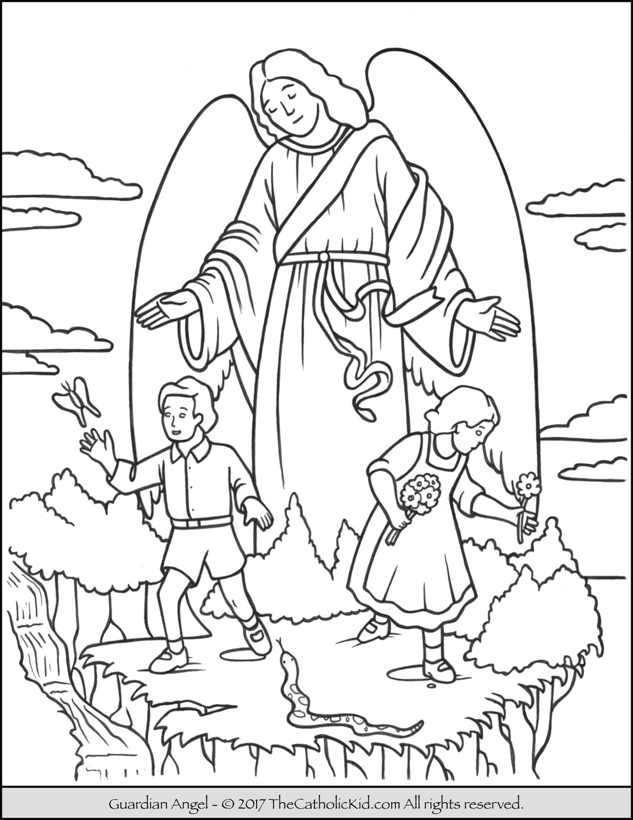 1275x1650 Angel Coloring Pages Free Draw To Color