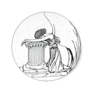 324x324 Angel Weeping Stickers Zazzle