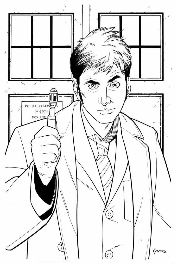736x1092 Doctor Who Coloring Page