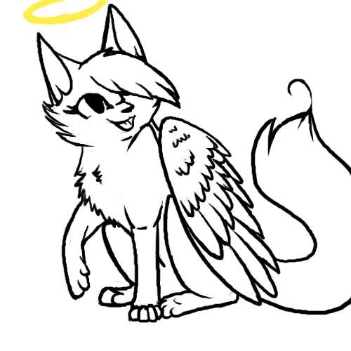 500x500 Angel Cat Clipart