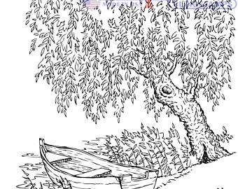 340x270 Willow Tree Stamp Etsy