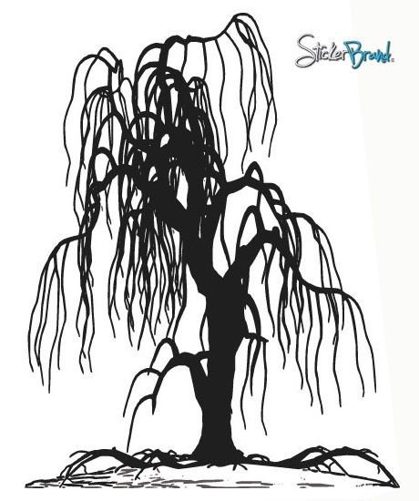 460x550 Vinyl Wall Decal Sticker Weeping Willow Tree Ebay