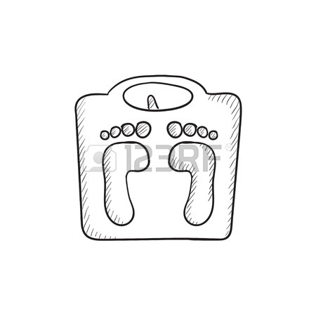 450x450 Weighing Scale Vector Sketch Icon Isolated On Background. Hand