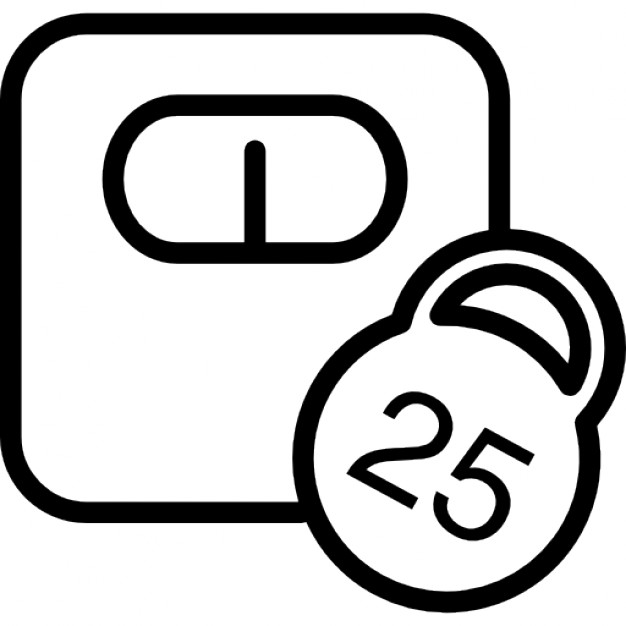 626x626 Weighing Scale Outline With 25 Kilos Weight Icons Free Download