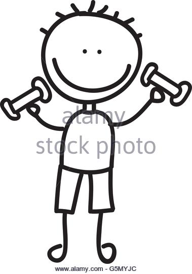 379x540 Drawing Boy Weight Lifting Isolated Stock Photos Amp Drawing Boy