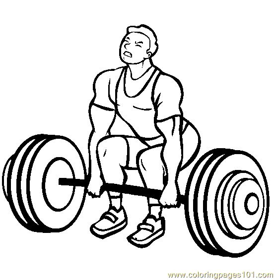 554x565 Weightlifting Coloring Page