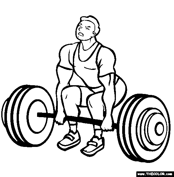554x565 Weightlifting Coloring Pages