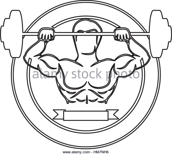 597x540 Silhouette Of A Man Weight Lifting Stock Photos Amp