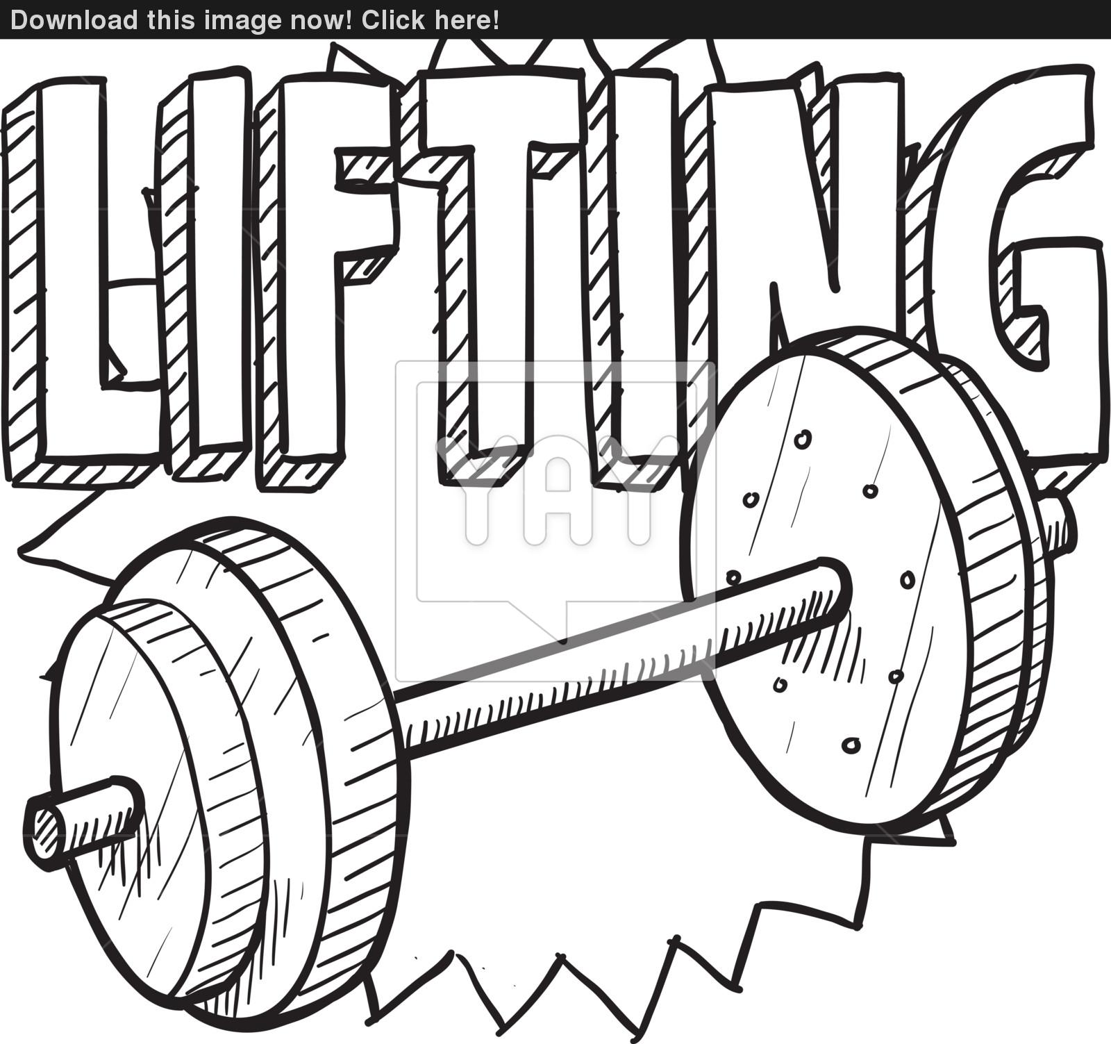 1600x1503 Weight Lifting Sketch Vector