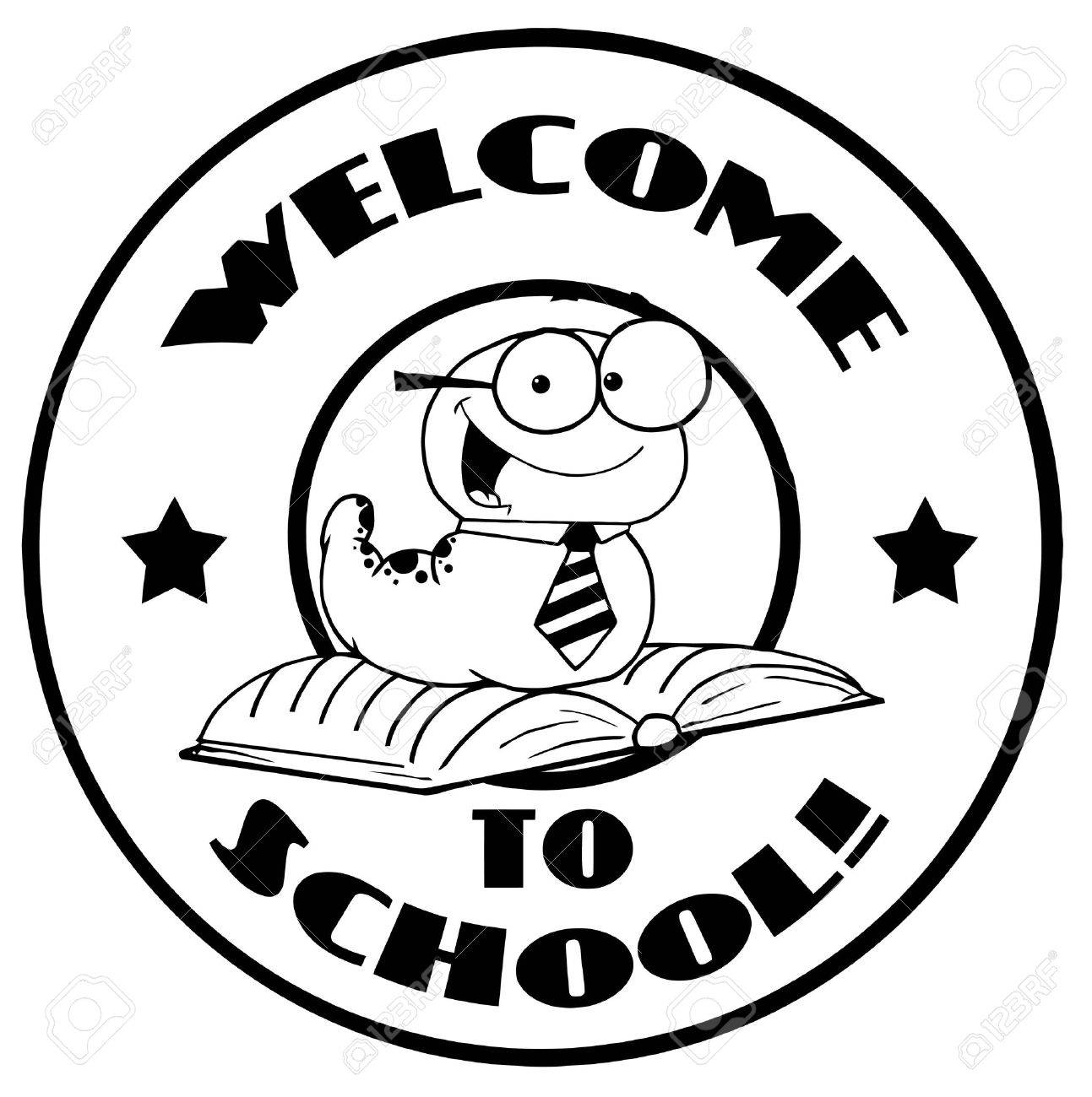 1293x1300 Black And White Worm On A Welcome Back To School Circle Royalty