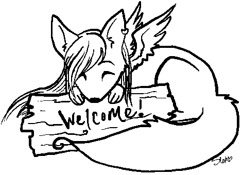 472x340 Welcome Sign Fox Lineart By Coffeecuppup