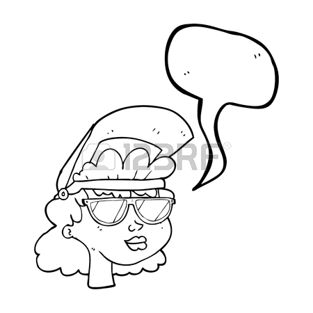 450x450 Freehand Drawn Speech Bubble Cartoon Woman With Welding Mask