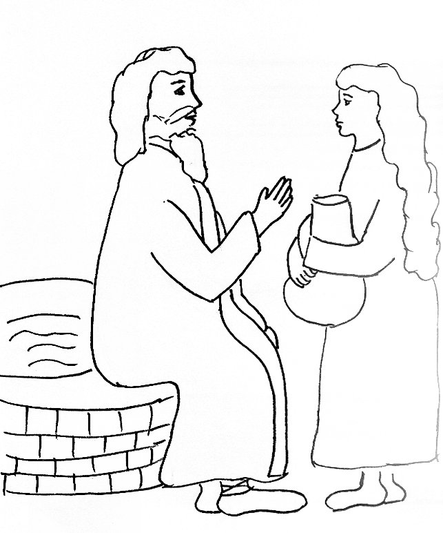 643x772 Bible Story Coloring Page For Jesus And The Woman