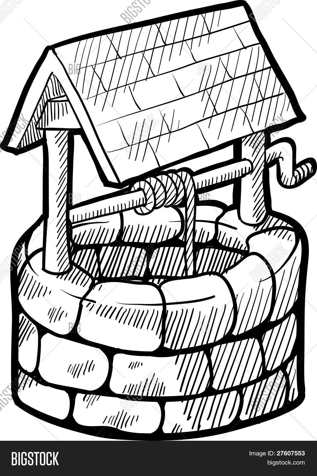 1079x1620 Well House Drawing Vector Amp Photo Bigstock