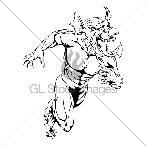 500x500 Welsh Dragon Mascot Running Gl Stock Images