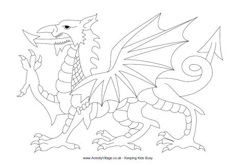 460x324 Welsh Dragon Colouring Page Great Britain Welsh