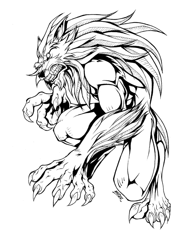 Werewolf Sketches Drawings Sketch Coloring Page