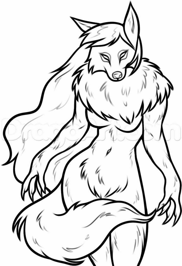 743x1085 How To Draw A Female Werewolf Step 10 Art Female