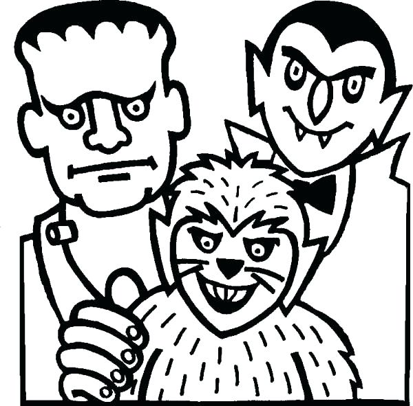 600x591 Frankenstein Coloring Pages Coloring Page Day Count And Werewolf