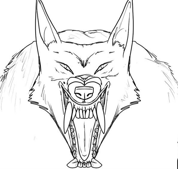 Werewolf Face Drawing at GetDrawings | Free download