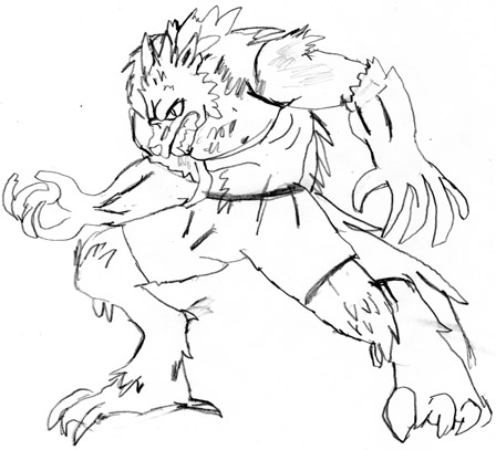 Sketch Werewolf Face Transformation Coloring Pages