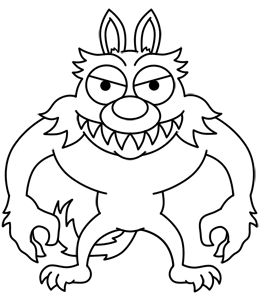 260x299 Cartoon Werewolf Step By Step Drawing Lesson