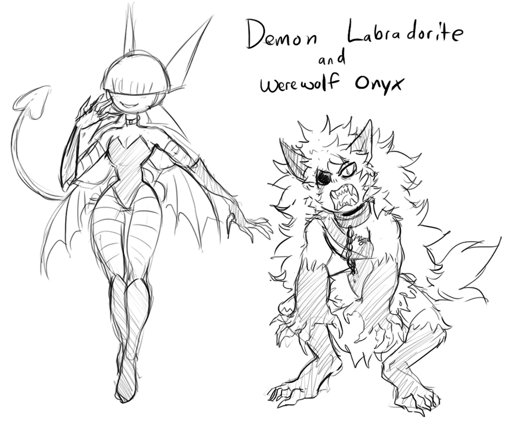 1024x853 Demon Labra And Werewolf Onyx (Halloween Themed) By Accursedasche