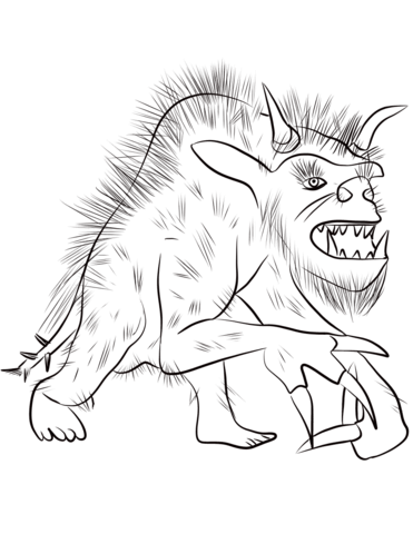 371x480 Fantasy Werewolf Coloring Page Free Printable Coloring Pages
