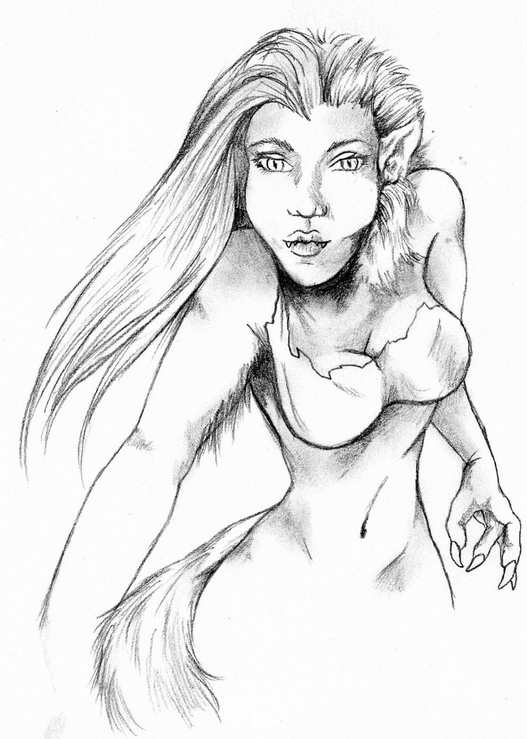 755x1059 Werewolf Female By Passiononpaper