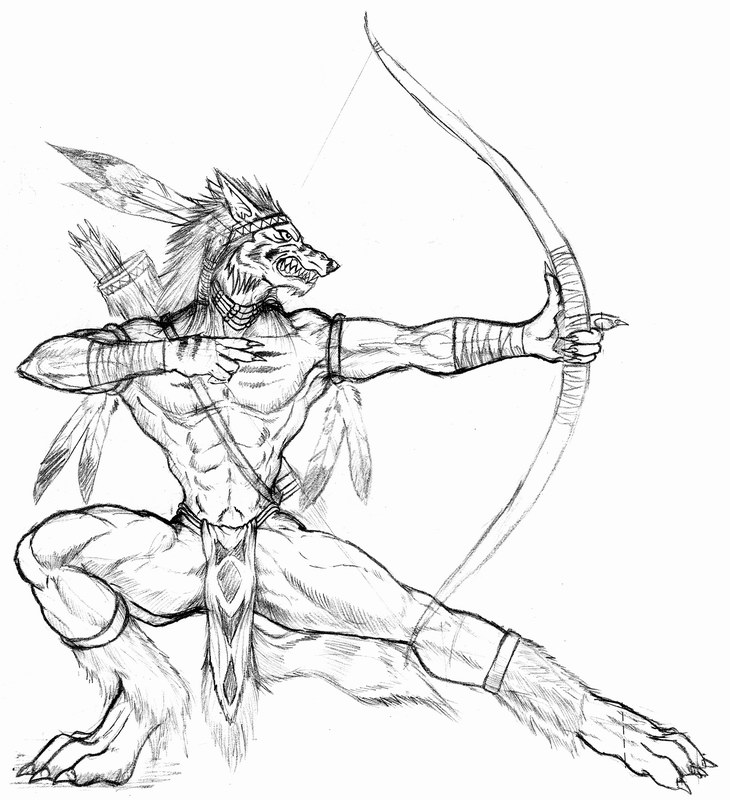 730x800 Werewolf Archer By Wolflsi