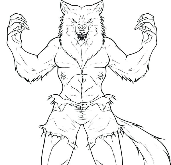 600x577 Cool Werewolf Coloring Pages Kids Coloring Pages