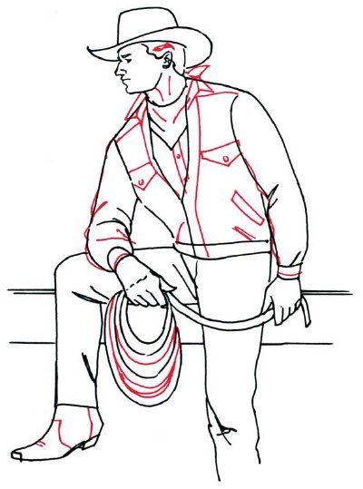 400x539 How To Draw A Cowboy In 5 Steps Cowboys, Drawing Clothes