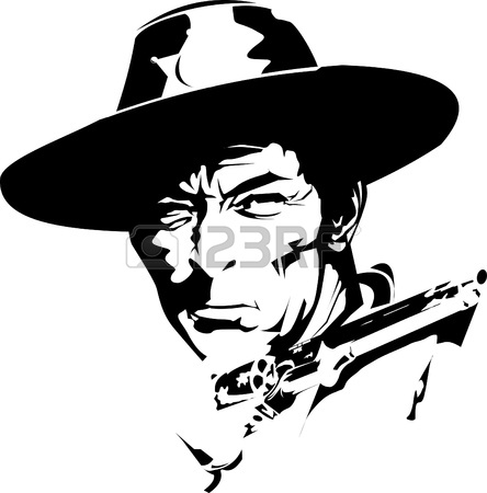 444x450 Sheriff Stern Looks Away Angrily While Holding A Revolver Royalty