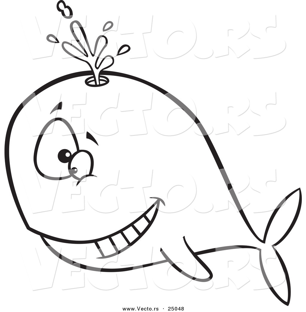 1024x1044 Vector Of A Cartoon Happy Whale Spouting