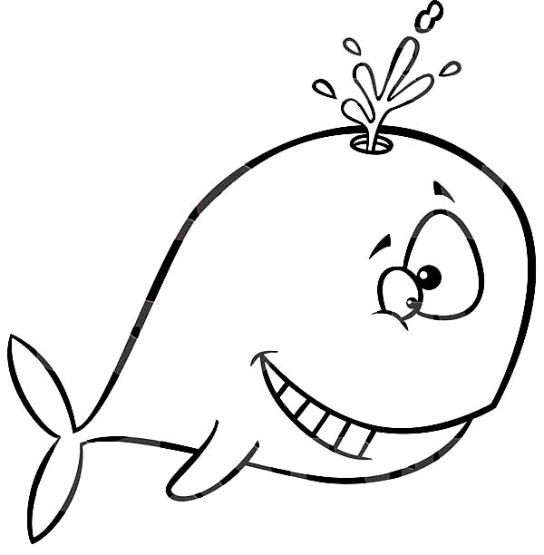 600x612 Cartoon Of A Killer Whale Spouting Coloring Page
