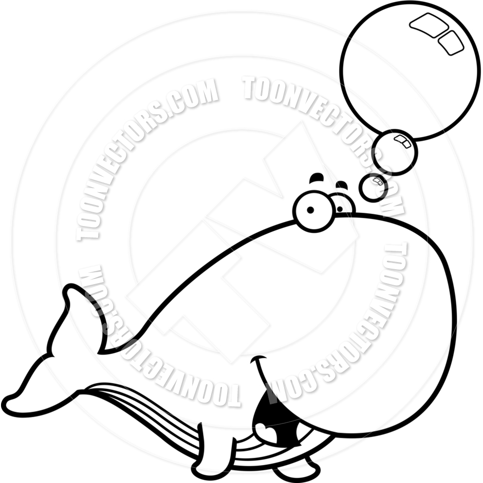 940x940 Cartoon Whale Talking (Black And White Line Art) By Cory Thoman