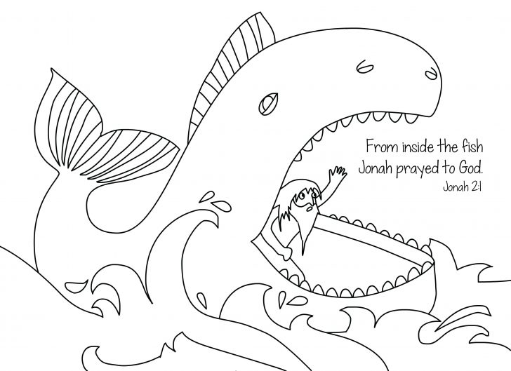 728x529 Coloring Pages Animals Free Whale Page Download Jonah Swim
