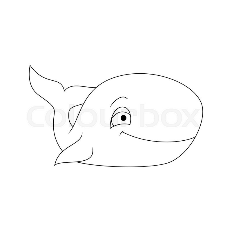 800x800 Good Cute Cartoon Whale. Beautiful Vector Illustration. Stock