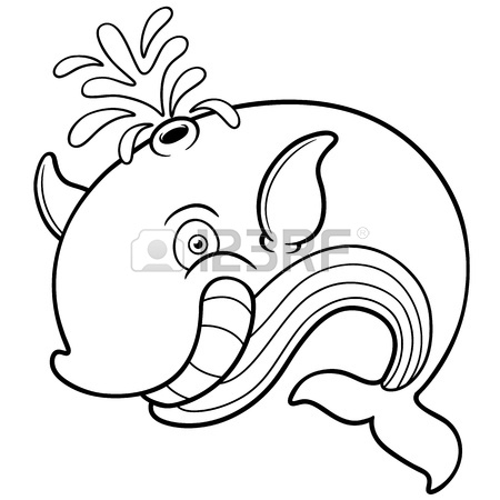 450x450 Illustration Of A Cute Cartoon Whale Royalty Free Cliparts