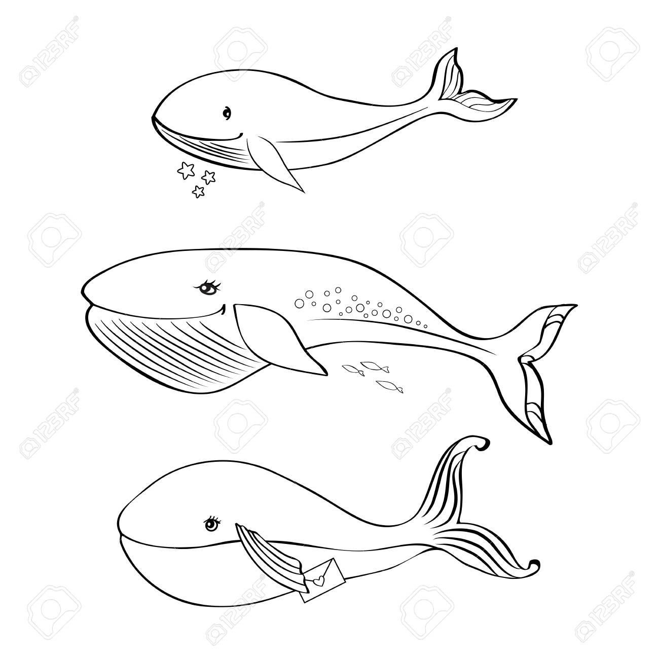 1300x1300 Whale Cute Cartoon Funny Illustration Isolated On White Background