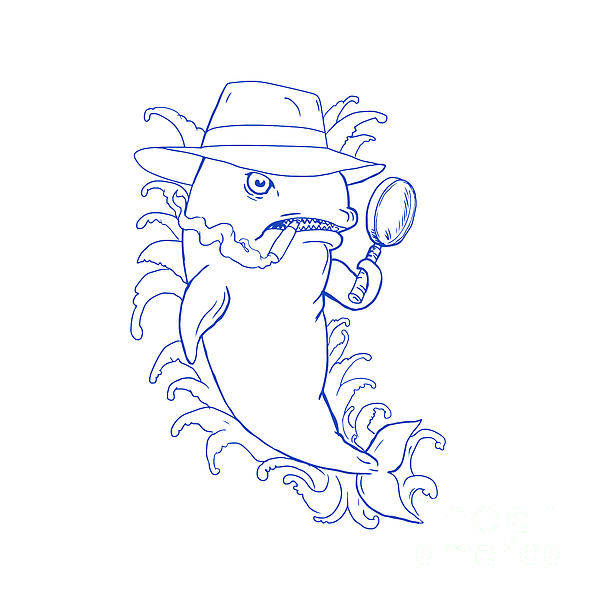 600x600 Detective Orca Killer Whale Drawing Digital Art By Aloysius Patrimonio