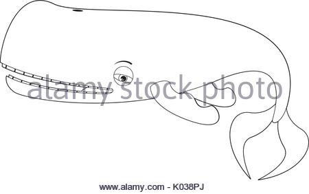 450x282 Cartoon Whale Line Drawing Vector Illustration Stock Vector Art