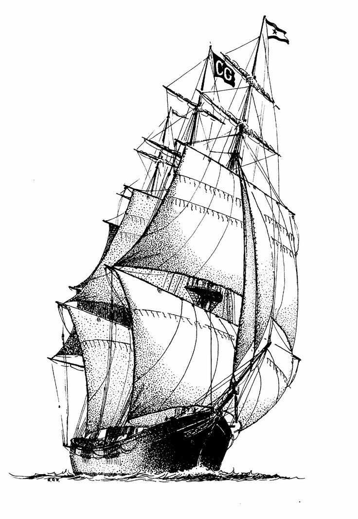 Whaling Ship Drawing at GetDrawings | Free download