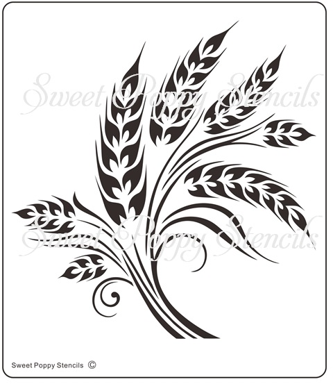 480x553 Sweet Poppy Stencil Wheat The Craft Station Ltd.