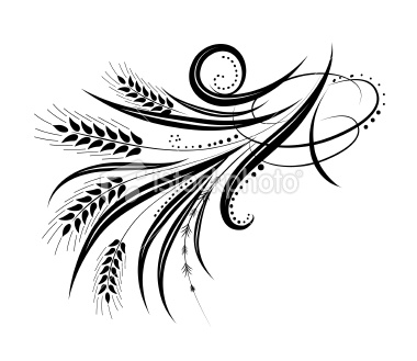 380x329 Calligraphic Wheat Flourishes Vector Illustration Flourish