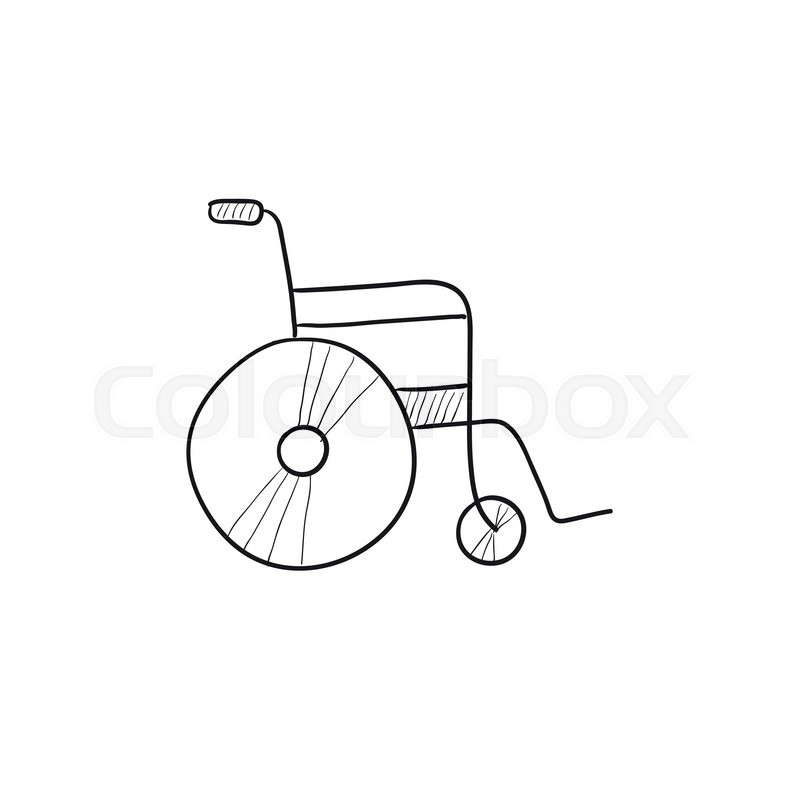 800x800 Wheelchair Vector Sketch Icon Isolated On Background. Hand Drawn