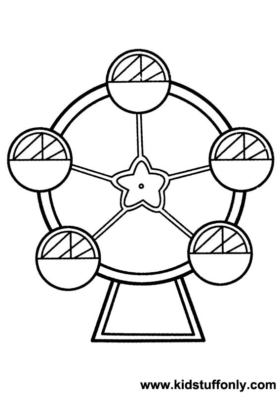 567x794 Ferris Wheel Coloring Pages