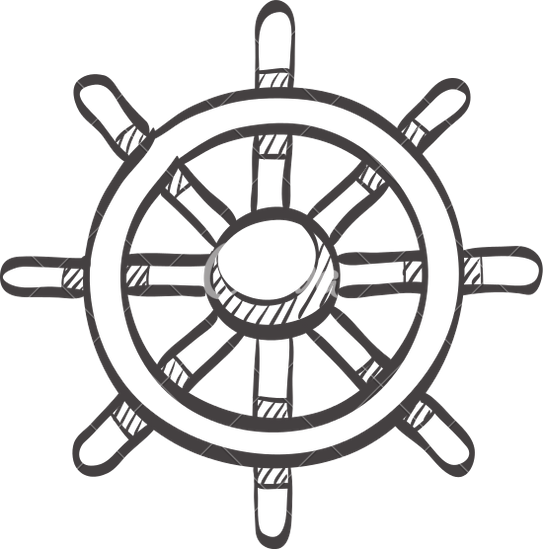 543x550 Sketch Icon Of Ship Steering Wheel